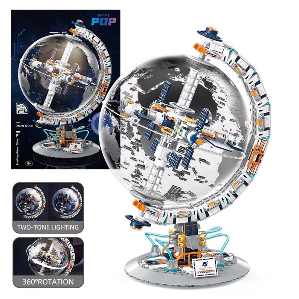Space Station Transparent Globe Building Blocks HighTech Construction Toy For Kids 6