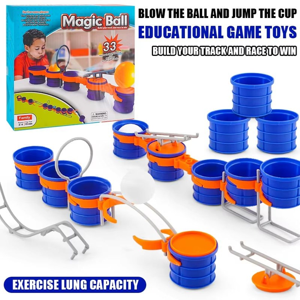 Interactive Cup Jump Ball Childrens Board Game For Lung Vitality ParentChild Exercise 0