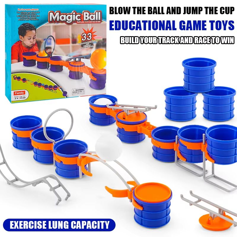 Interactive Cup Jump Ball Childrens Board Game For Lung Vitality ParentChild Exercise 0