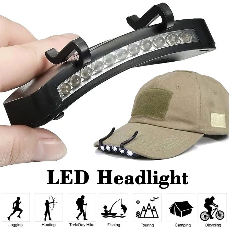 Super Bright LED Headlamp ClipOn Cap Hat Torch For Outdoor Fishing Camping Hunting 1