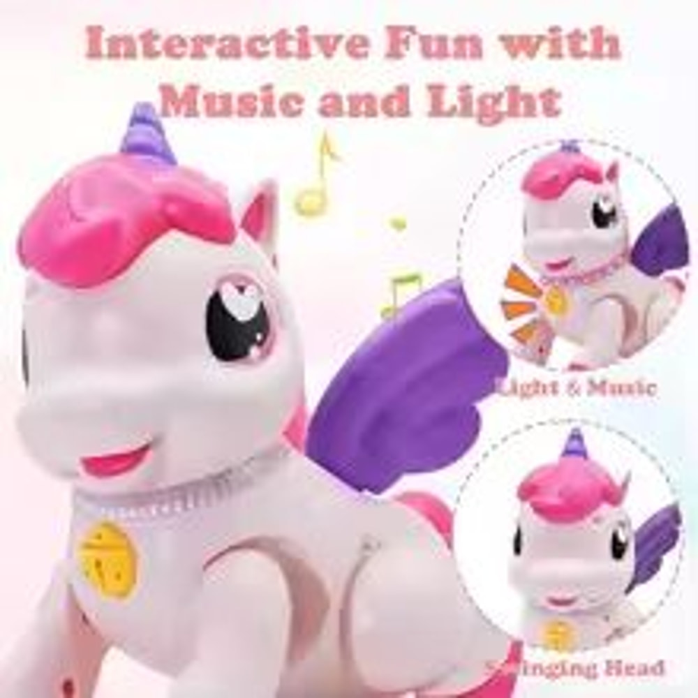 Magical Light Music Unicorn Pegasus Plush Toy For Kids 2