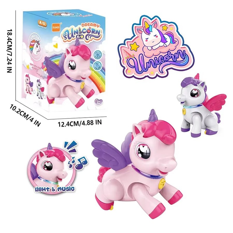 Magical Light Music Unicorn Pegasus Plush Toy For Kids 5