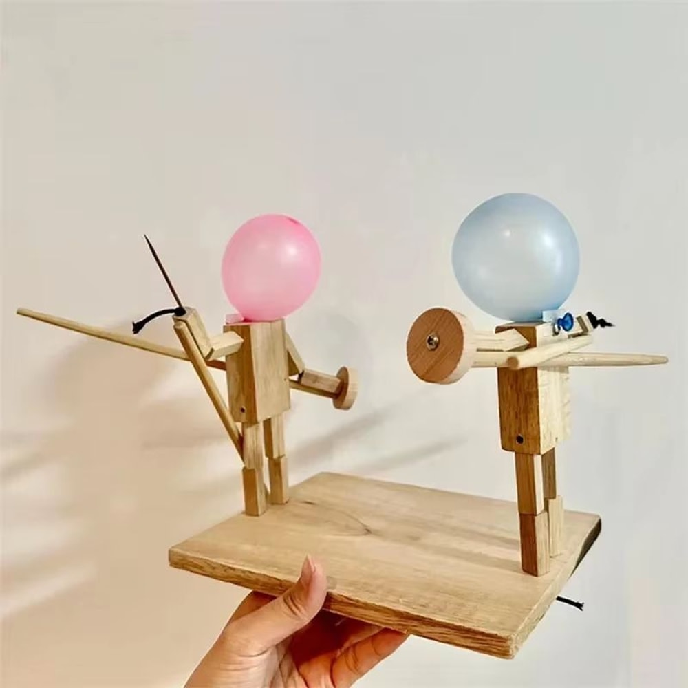 Balloon Bamboo Man Battle Wooden Party Game For 2 Players 4