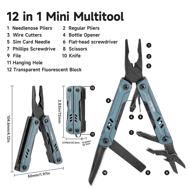 NexTool S11 Pro 12In1 Mini Sailor Pocket MultiTool With Pliers 1