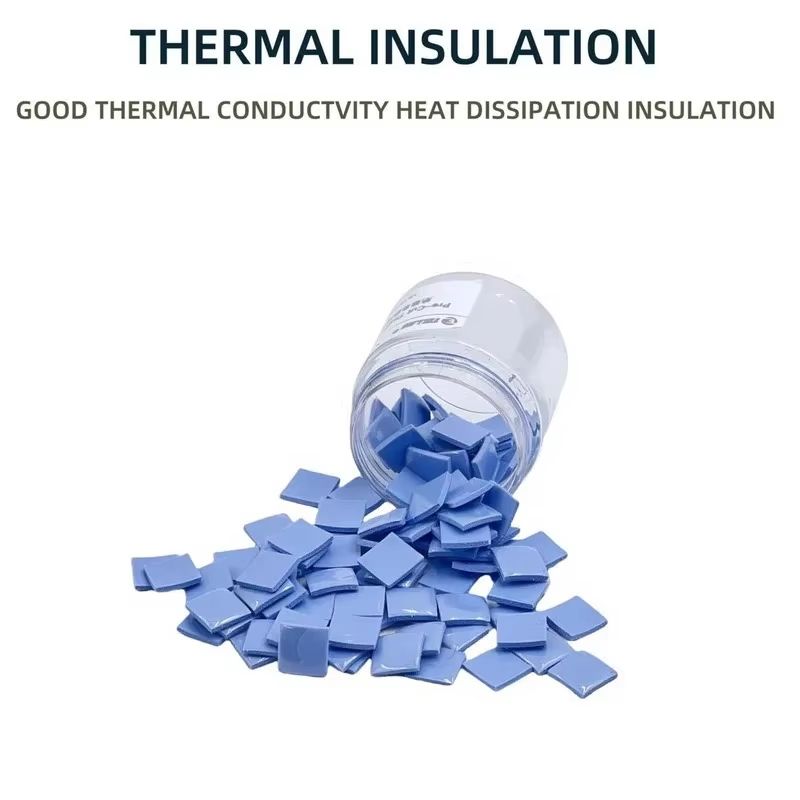 100 PCS 12x12 Mm BlueGrey Thermal Silicone Pads For Mobile Phone And Notebook Heat Management 1