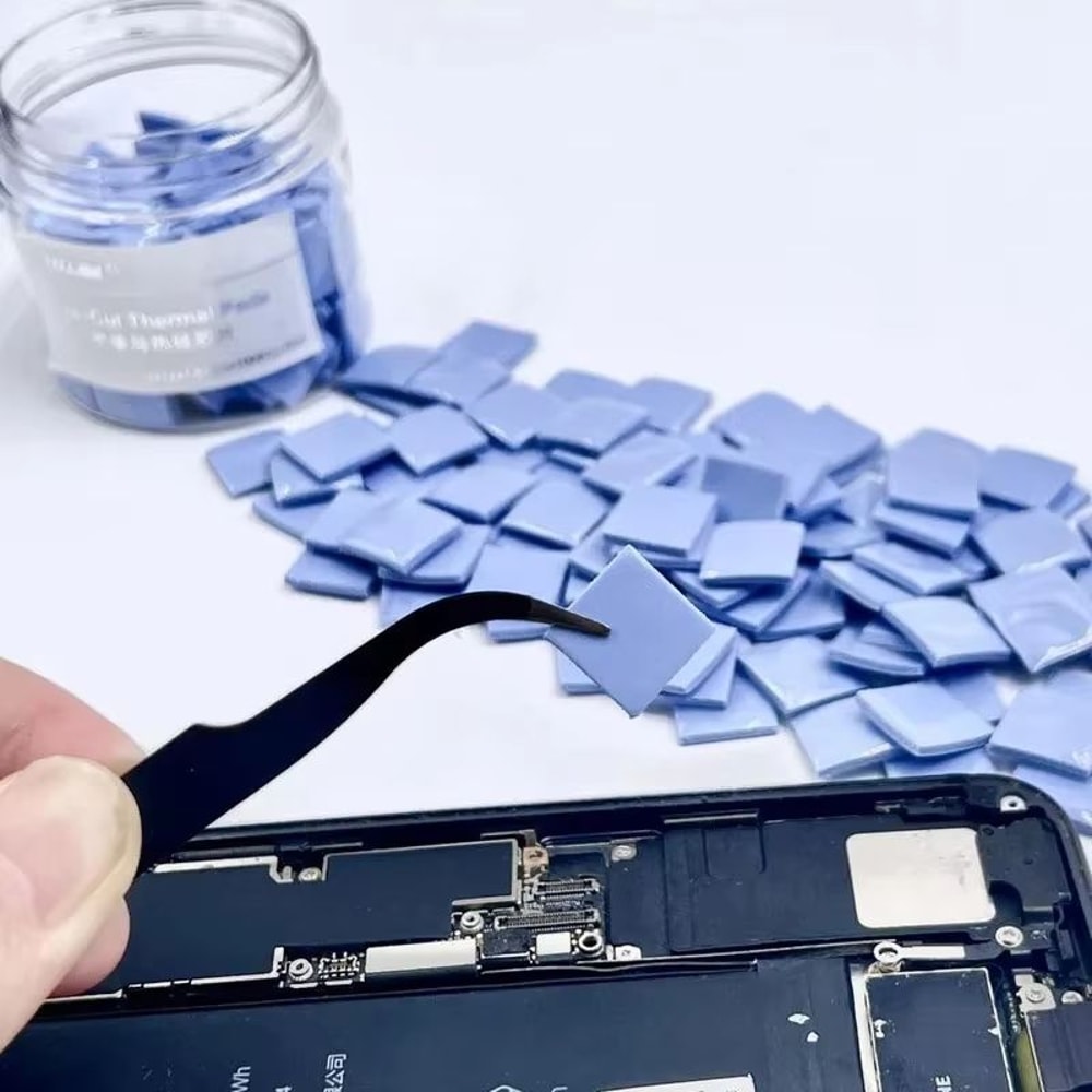 100 PCS 12x12 Mm BlueGrey Thermal Silicone Pads For Mobile Phone And Notebook Heat Management 3