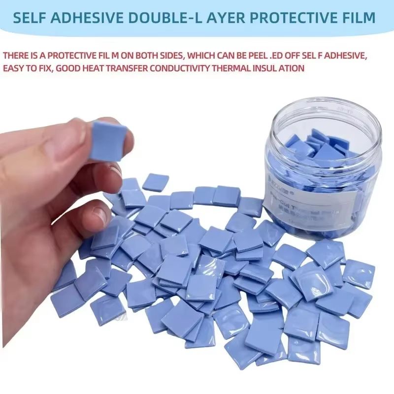 100 PCS 12x12 Mm BlueGrey Thermal Silicone Pads For Mobile Phone And Notebook Heat Management 4