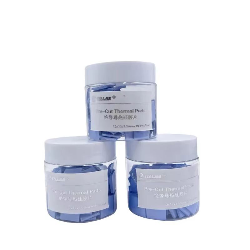 100 PCS 12x12 Mm BlueGrey Thermal Silicone Pads For Mobile Phone And Notebook Heat Management 5