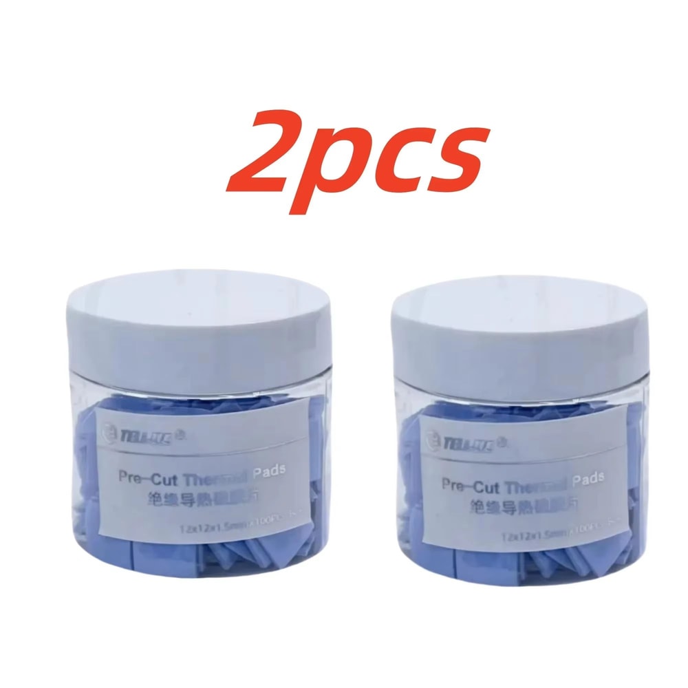 100 PCS 12x12 Mm BlueGrey Thermal Silicone Pads For Mobile Phone And Notebook Heat Management 7