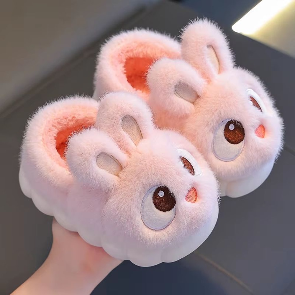Cozy Bunny Plush Winter Slippers For Kids Indoor Home Shoes 9