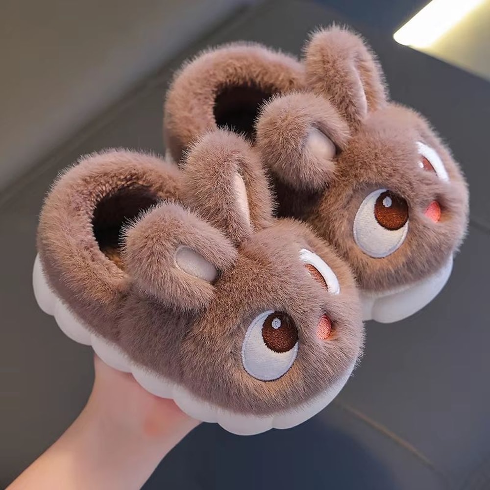 Cozy Bunny Plush Winter Slippers For Kids Indoor Home Shoes 11