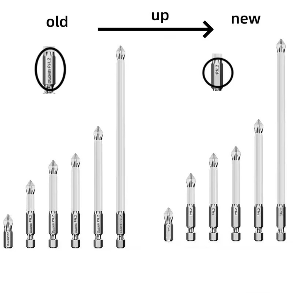 6PCS Magnetic Cross Screwdriver Bit Set With Extended Hex Shank For Electric Drills And Drivers 1