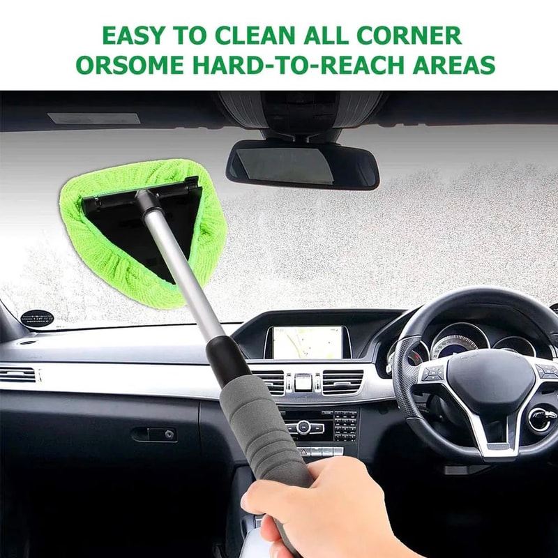 Telescopic Microfiber Car Window And Windshield Cleaning Brush Set For StreakFree Glass Care 2
