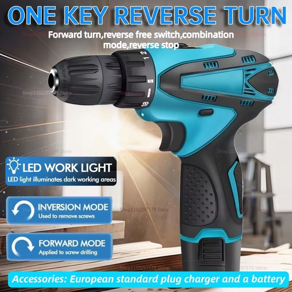 12V Cordless Impact Drill And Electric Screwdriver Combo Kit 0
