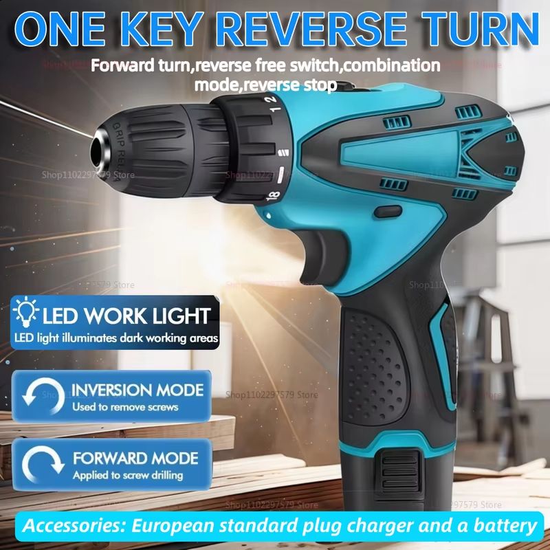 12V Cordless Impact Drill And Electric Screwdriver Combo Kit 0