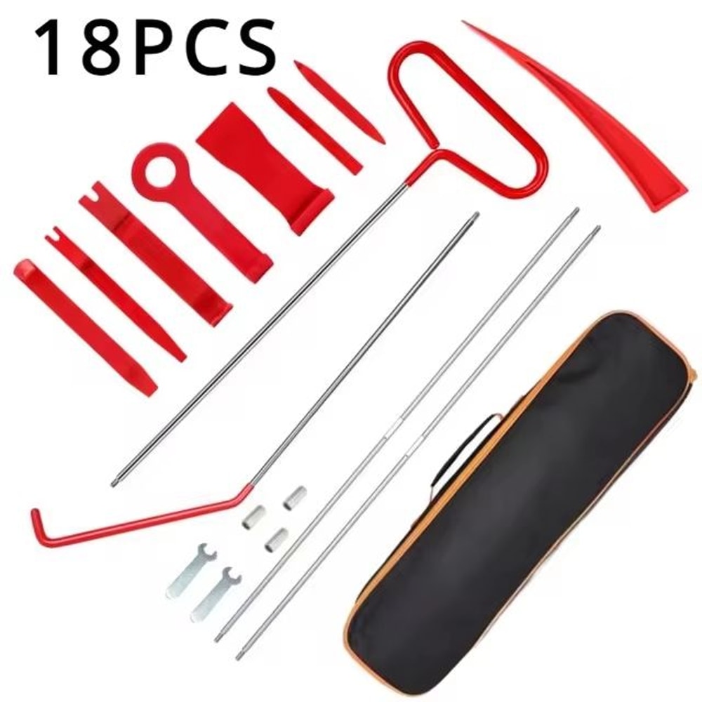 1821Piece Car Door Repair And Unlock Tool Kit With Inflatable Air Wedge And LongReach Gripper Tools 5
