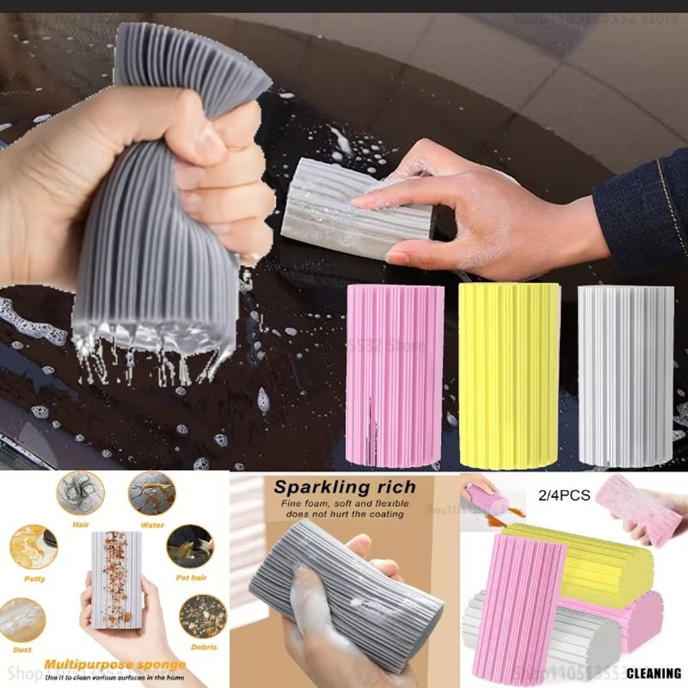 Reusable Damp Clean Duster Sponge Set For Car And Home Cleaning 0
