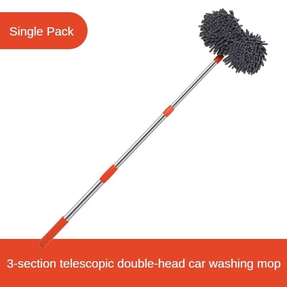 LEIBOO Telescopic Chenille Car Washer Mop With Double Brush Head For Exterior And Window Cleaning 5