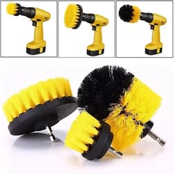 3-piece drill brush power scrubber cleaning tool kit for home and auto surfaces