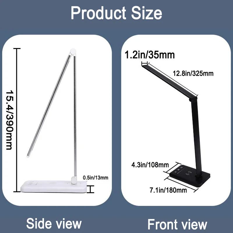 Portable Foldable USB Rechargeable LED Table Lamp Smart Touch Battery Powered Light For Bedroom Of 4