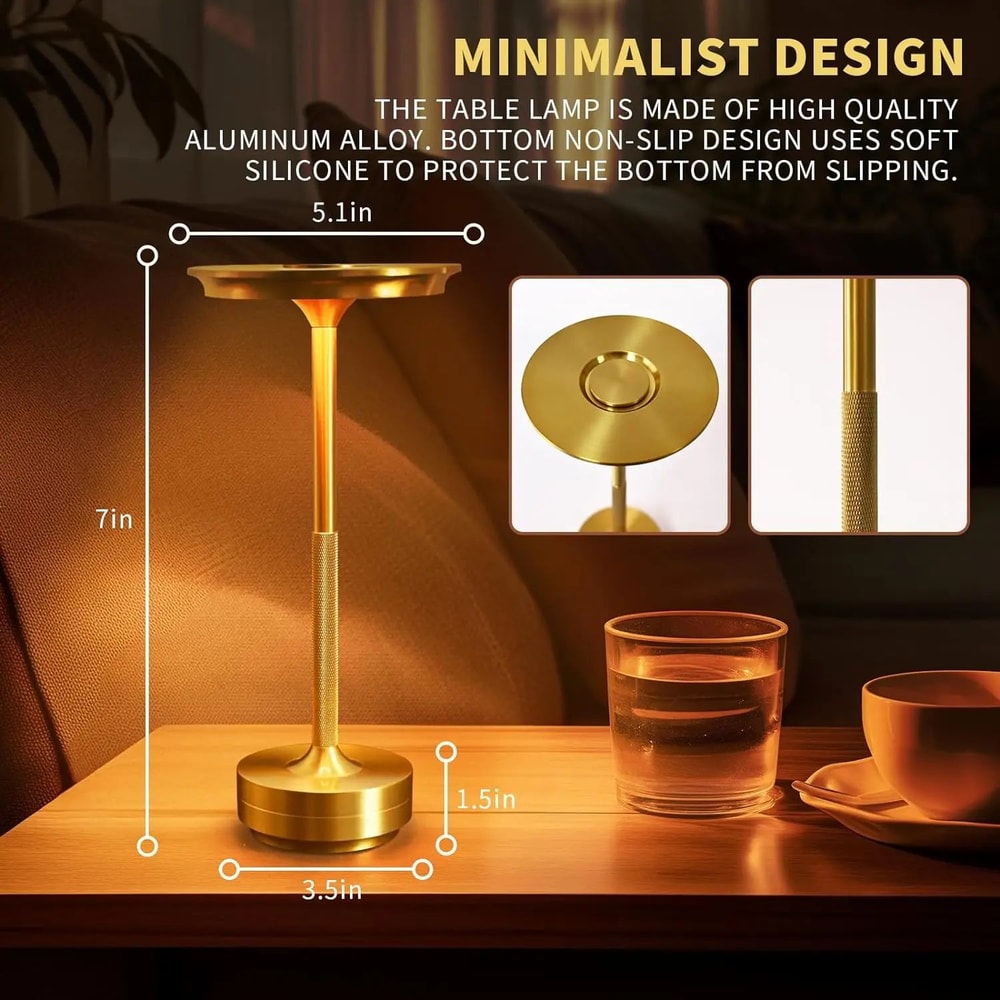Portable Wireless USB Charging LED Desk Lamp Touch Dimming Ambient Table Light For Home Bar Restau 2