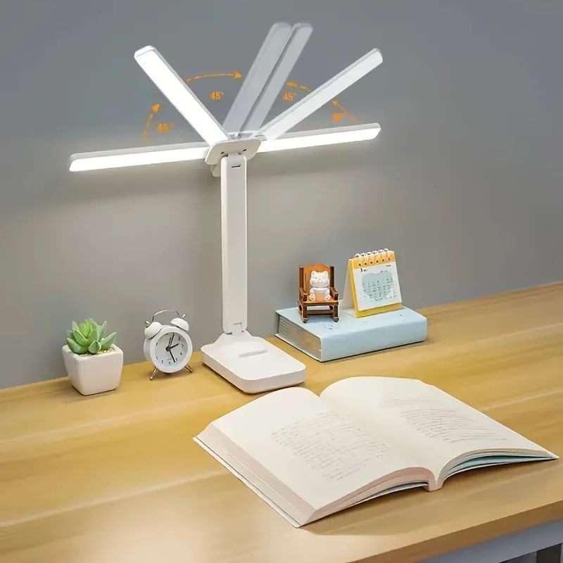 USB Rechargeable DualHead LED Desk Lamp Stepless Dimming Touch Night Light With EyeProtection Read 4