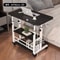 DoubleLayer Movable Office Desk With Storage Shelf Adjustable Bedside Laptop Table For Home And Wo 9