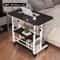 DoubleLayer Movable Office Desk With Storage Shelf Adjustable Bedside Laptop Table For Home And Wo 11