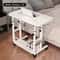 DoubleLayer Movable Office Desk With Storage Shelf Adjustable Bedside Laptop Table For Home And Wo 6