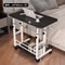DoubleLayer Movable Office Desk With Storage Shelf Adjustable Bedside Laptop Table For Home And Wo 7