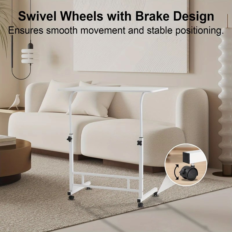 Adjustable Height Mobile Standing Computer Desk Rolling SitStand Workstation For Home Office And S 3