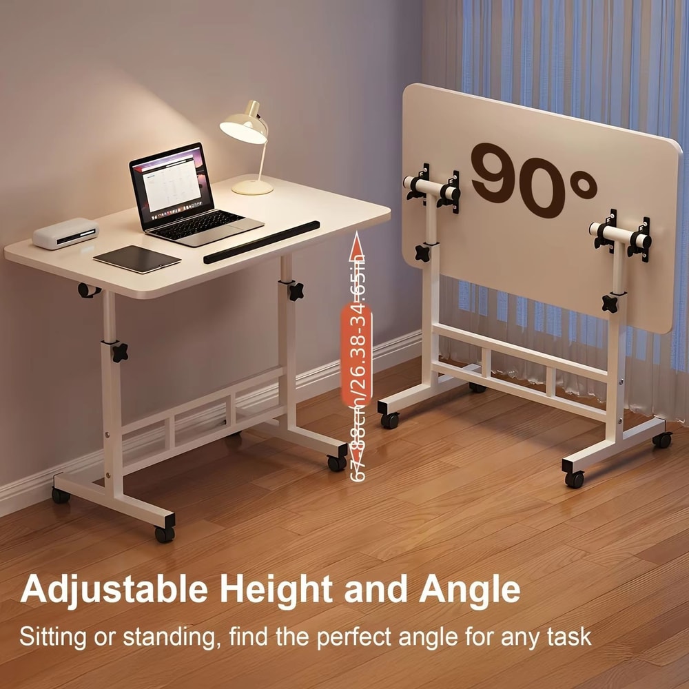 Adjustable Height Mobile Standing Computer Desk Rolling SitStand Workstation For Home Office And S 4