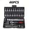 46Piece 14 Inch Drive Socket Set With QuickRelease Ratchet And CRV Metric Sockets 6