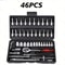46Piece 14 Inch Drive Socket Set With QuickRelease Ratchet And CRV Metric Sockets 6
