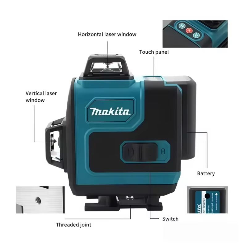 Makita Style 360 Degree Green Self Leveling Laser Level Cordless Cross Line With Wall Mount Bracket 2
