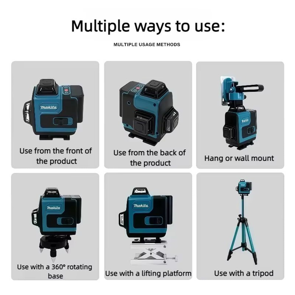 Makita Style 360 Degree Green Self Leveling Laser Level Cordless Cross Line With Wall Mount Bracket 5