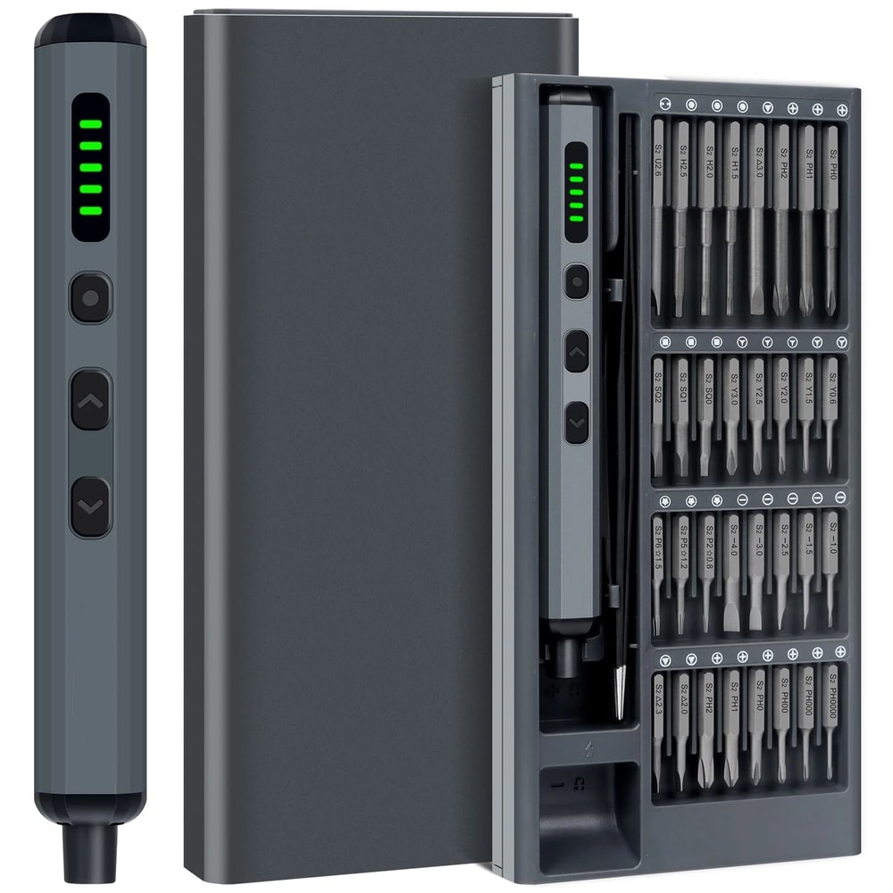 68in1 Precision Electric Screwdriver Rechargeable Hand Repair Kit With 64 S2 Bits 5 Torque Settings 0