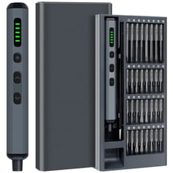 68-in-1 precision electric screwdriver rechargeable hand repair kit with 64 s2 bits, 5 torque settings, led light