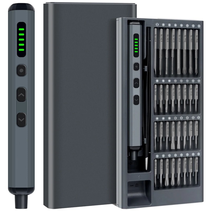 68in1 Precision Electric Screwdriver Rechargeable Hand Repair Kit With 64 S2 Bits 5 Torque Settings 0