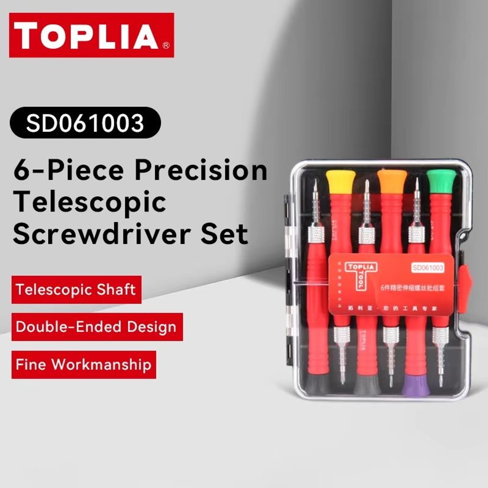 TOPLIA 6Piece Precision Extendable Screwdriver Set With MultiSize Interchangeable Bits For Electron 0
