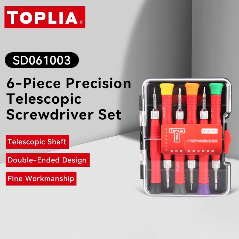 TOPLIA 6Piece Precision Extendable Screwdriver Set With MultiSize Interchangeable Bits For Electron 0