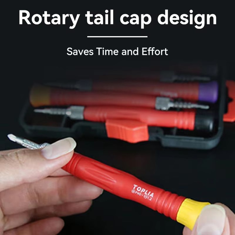 TOPLIA 6Piece Precision Extendable Screwdriver Set With MultiSize Interchangeable Bits For Electron 2