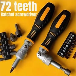 72-tooth ratchet two-way screwdriver set with bendable handle and multi-bits - labor-saving household maintenance tool