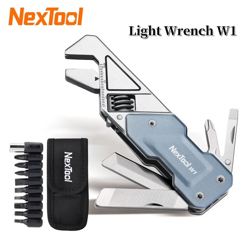NexTool 6in1 EDC Adjustable Wrench Multitool With Screwdriver Bits Pocket Knife File And Bottle Ope 0