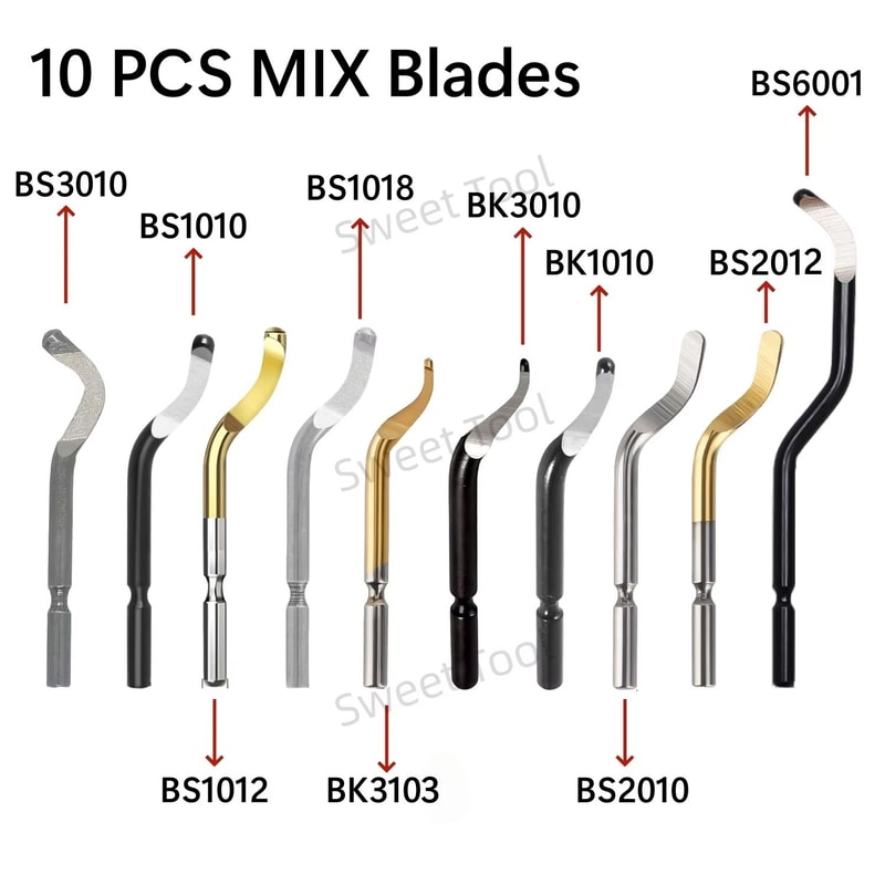 Deburring Tool Kit With NG1000 Handle And 10 Rotary Blades For Metal Plastic Finishing 5