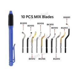 eo2000 deburring tool set with 10 replacement blades for wood plastic metal edge finishing