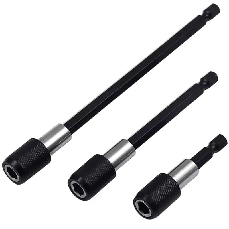 3PC Hex Quick Release SelfLocking Extension Rod Set For Electric Drill And Screwdriver 6