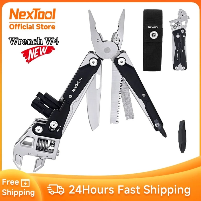 NexTool 11 In 1 Adjustable Wrench EDC Multitool With Pliers Folding Knife Saw And Screwdriver Set 0