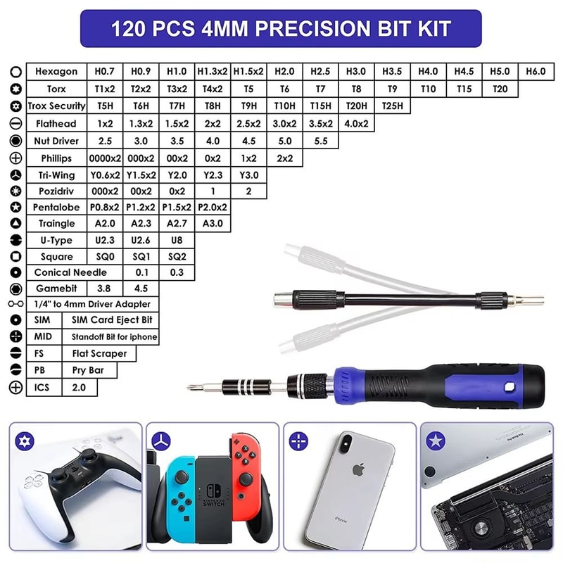 191Piece Precision Screwdriver Set With 14 Inch Nut Driver For Electronics Repair 2