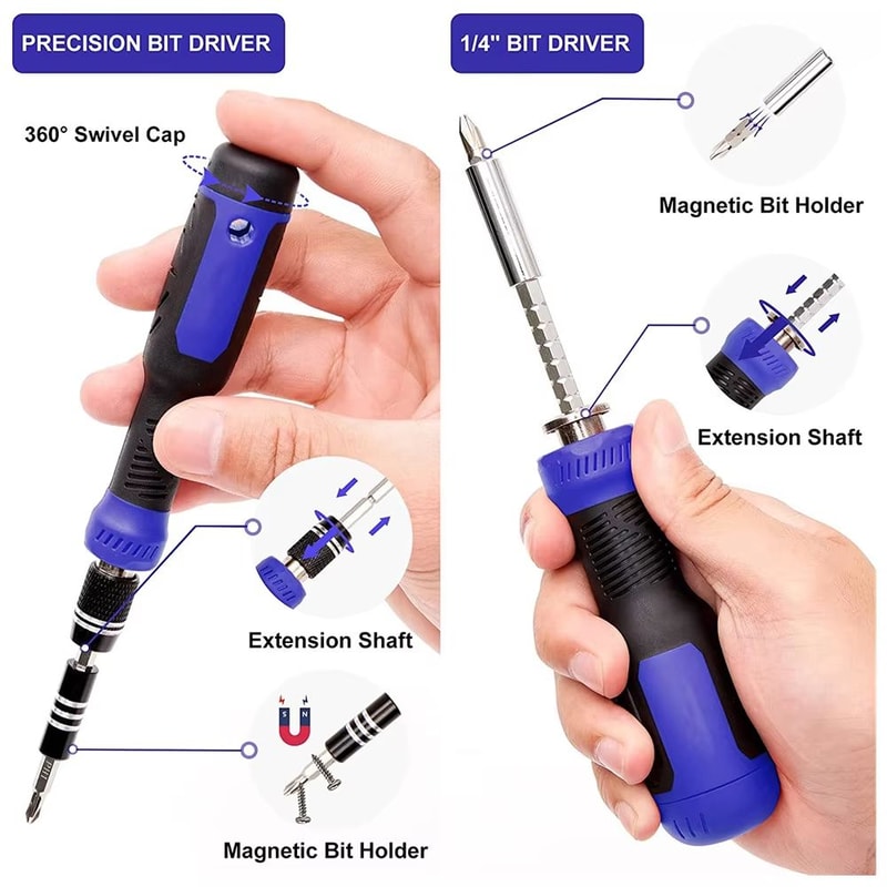 191Piece Precision Screwdriver Set With 14 Inch Nut Driver For Electronics Repair 4